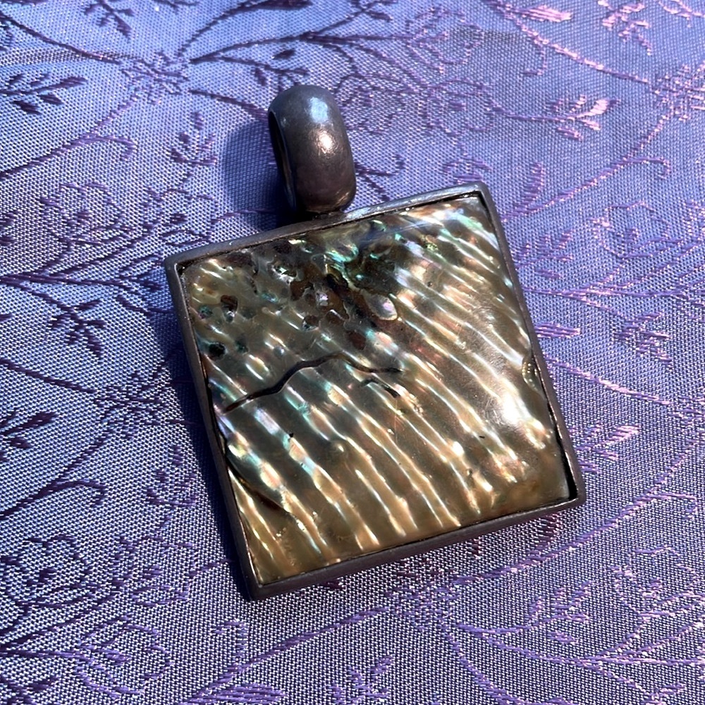 925 Silver And Abalone Shell Slide - image 1
